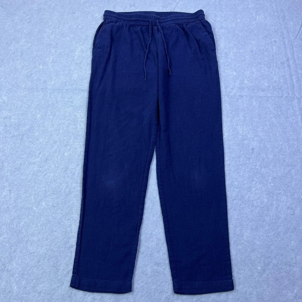 J.Crew Pants Womens‎ Small Blue Airy Gauze Textured Pants Drawstring Pockets